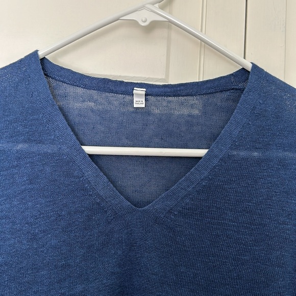 Extra Small Blue V Neck Sweater - Picture 3 of 10